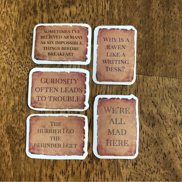 Alice in Wonderland Classic Illustrations stickers (5pk) - Picture 1 of 1